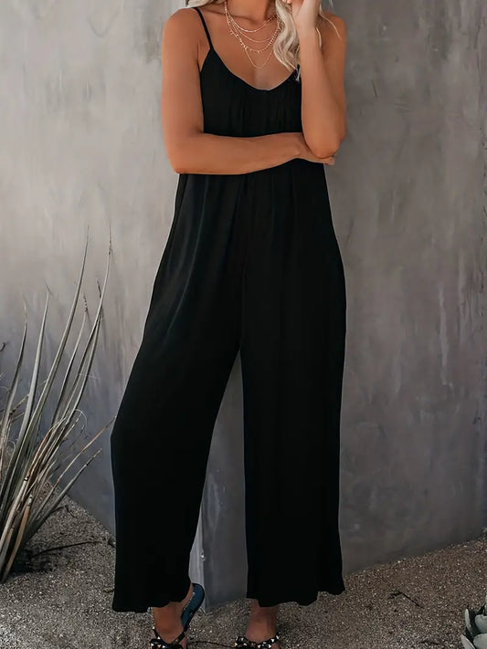 Charm – Avslappnad boho-jumpsuit med vida ben