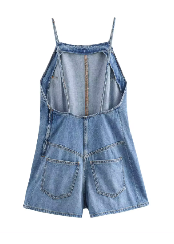 Viktoria - Jumpsuit med hängslen i denim