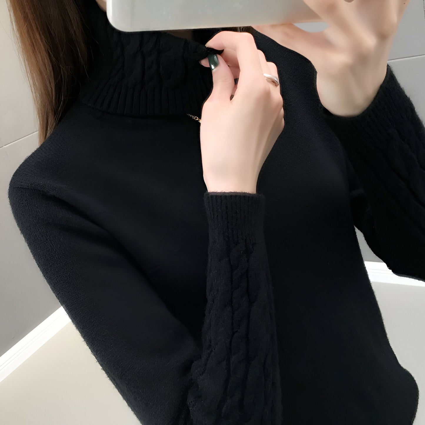 Lily |Mysig turtleneck-tröja för höst & vinter